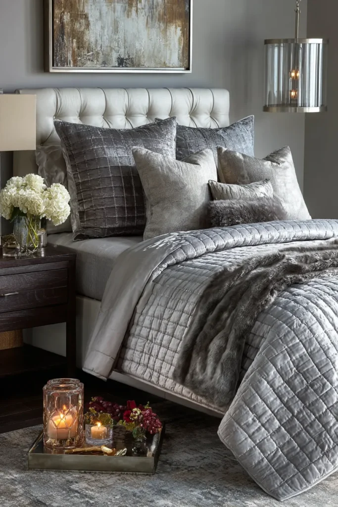 Sleek Monochromatic Contemporary Quilted Bed Runners for Layered Elegance