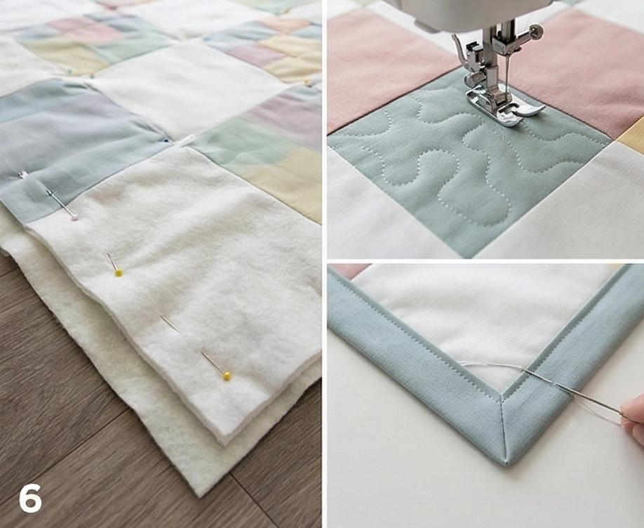 Soft Pastel Nine Patch Throw Blankets for a Cozy Bed Layering