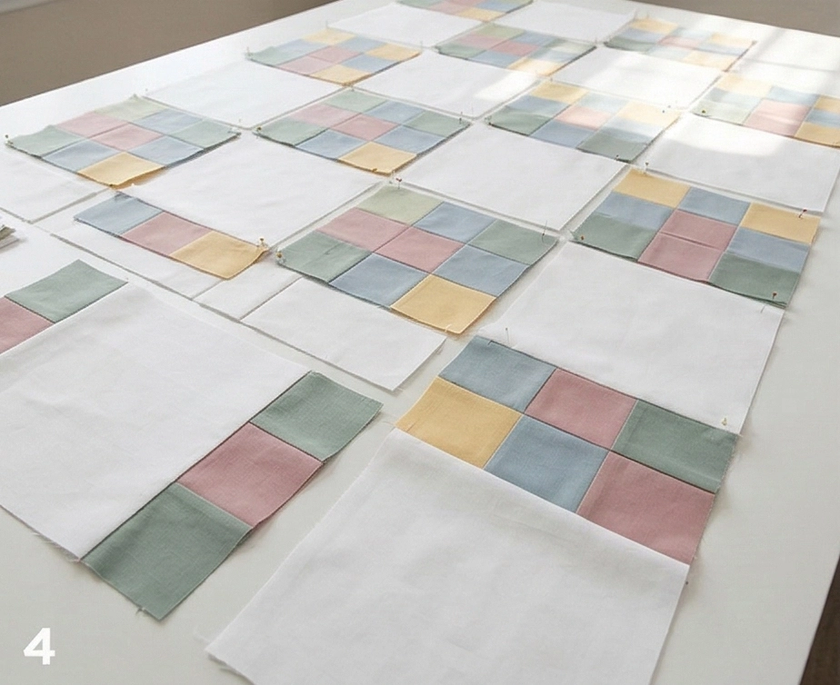 Soft Pastel Nine Patch Throw Blankets for a Cozy Bed Layering