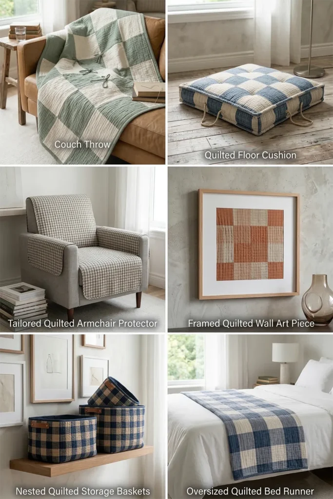 Soft Textured Contemporary Quilt Couch Throws for Living Area Comfort