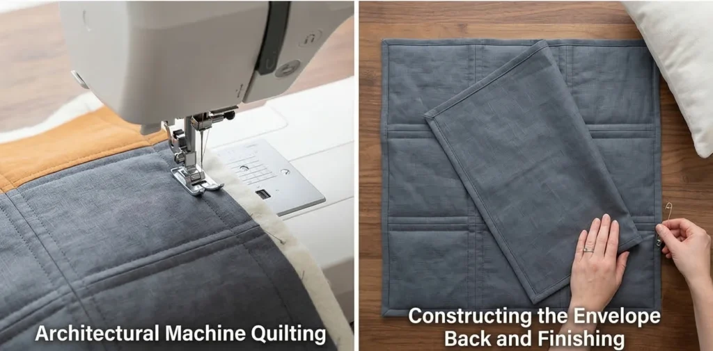 Sophisticated Contemporary Quilted Cushion Covers for Modern Loveseats