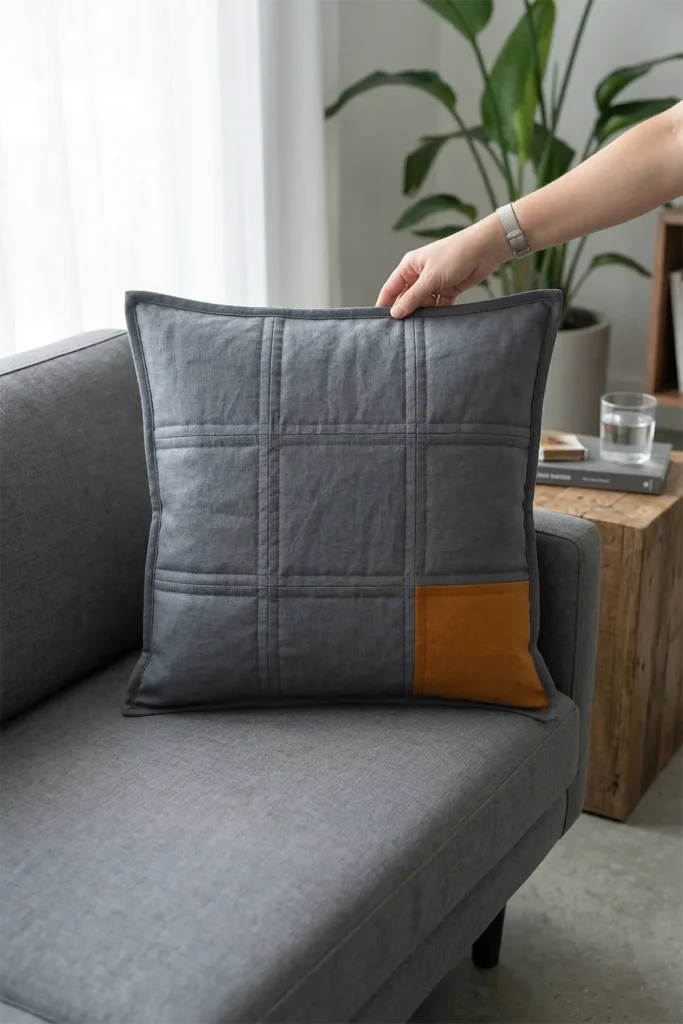 Sophisticated Contemporary Quilted Cushion Covers for Modern Loveseats