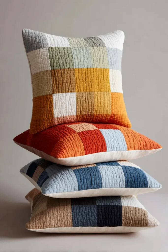 Sophisticated Contemporary Quilted Cushion Covers for Modern Loveseats