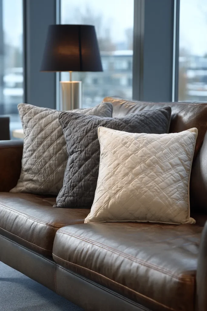 Sophisticated Contemporary Quilted Cushion Covers for Modern Loveseats