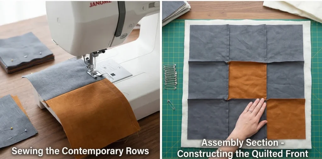 Sophisticated Contemporary Quilted Cushion Covers for Modern Loveseats