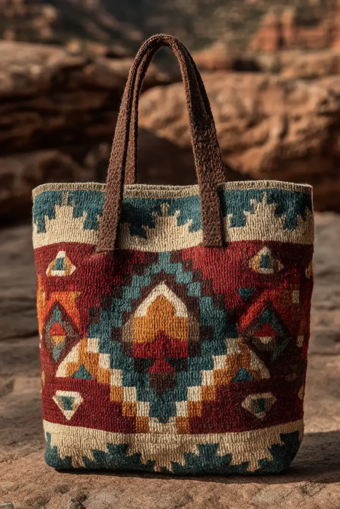 Sophisticated Desert Motif Navajo Quilt Handbags for Daily Use