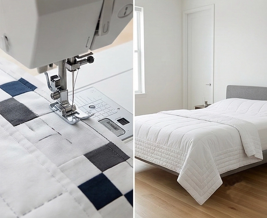 Sophisticated Nine Patch Bed Sheets with Subtle Geometric Accents