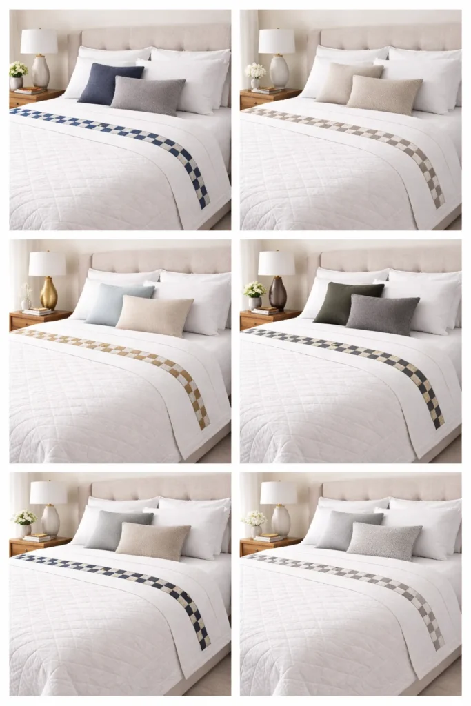 Sophisticated Nine Patch Bed Sheets with Subtle Geometric Accents