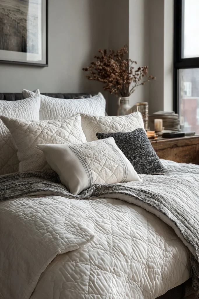 Sophisticated Nine Patch Bed Sheets with Subtle Geometric Accents