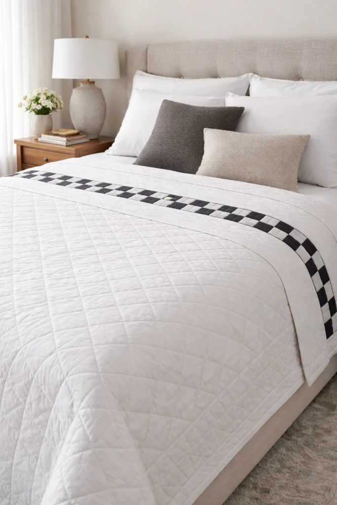 Sophisticated Nine Patch Bed Sheets with Subtle Geometric Accents