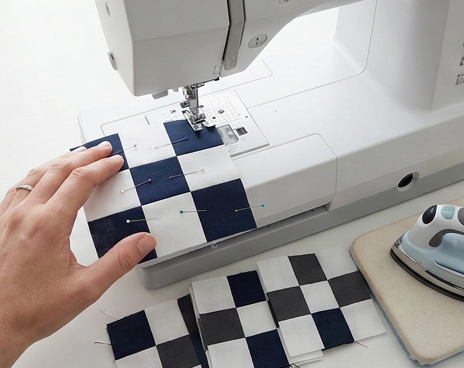 Sophisticated Nine Patch Bed Sheets with Subtle Geometric Accents