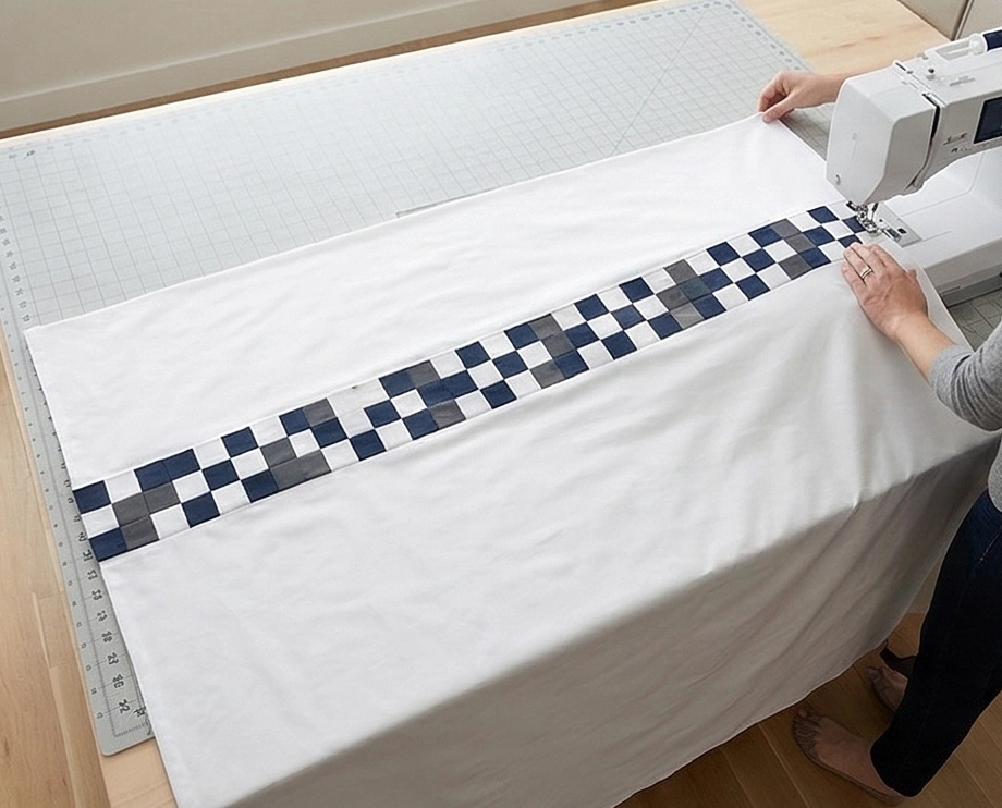 Sophisticated Nine Patch Bed Sheets with Subtle Geometric Accents