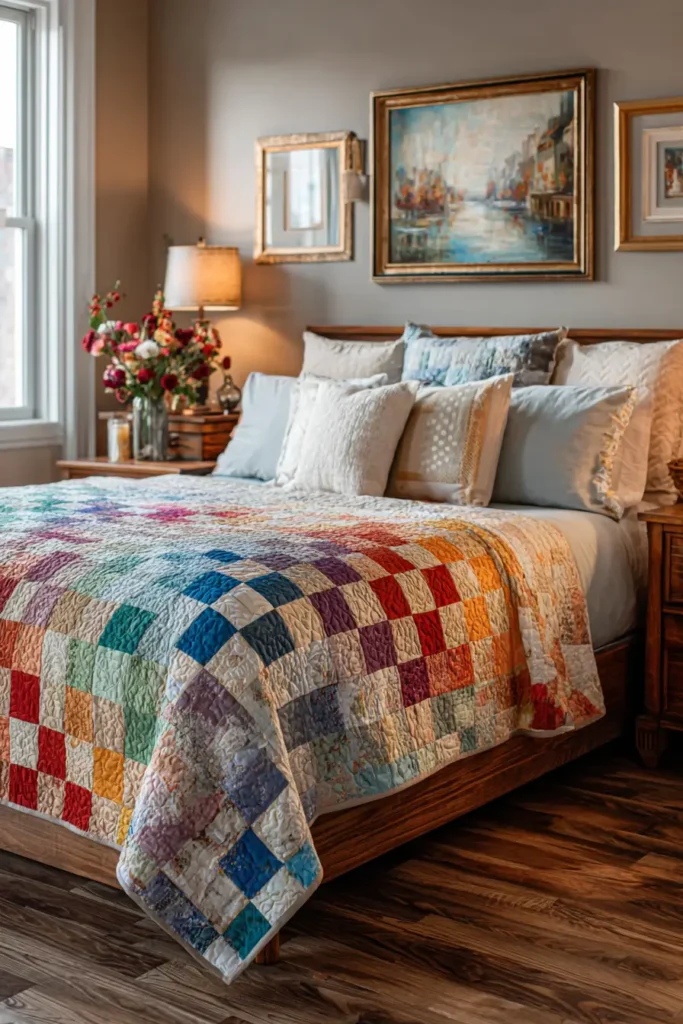 Split Nine Patch Bed Quilts for Contemporary Style and Comfort