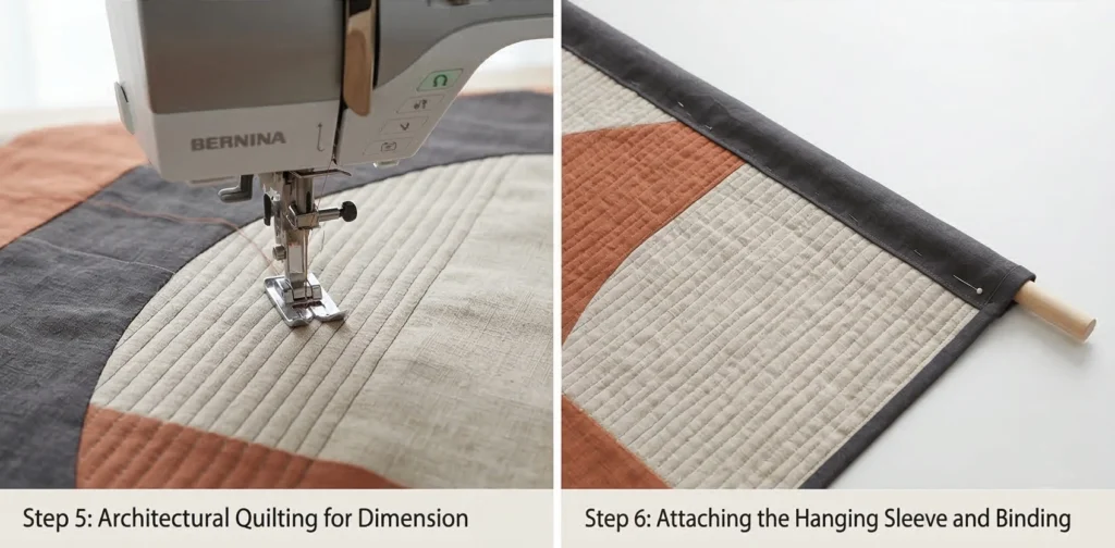 Striking Abstract Contemporary Quilted Wall Decor for Modern Living Rooms