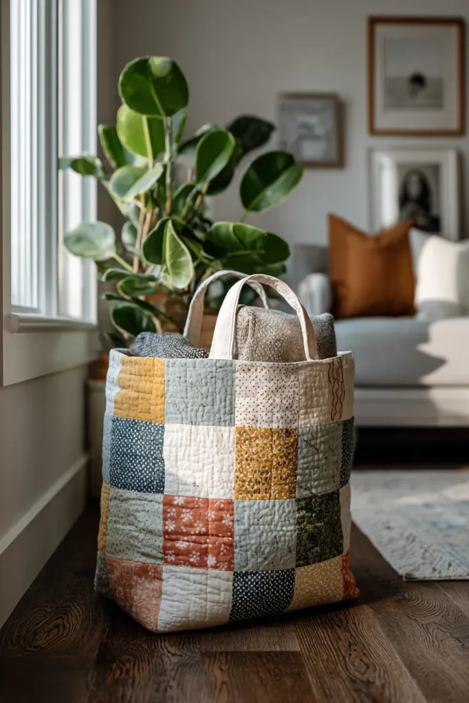 Stylish Modern Nine Patch Laundry Bag Patterns for Functional Decor