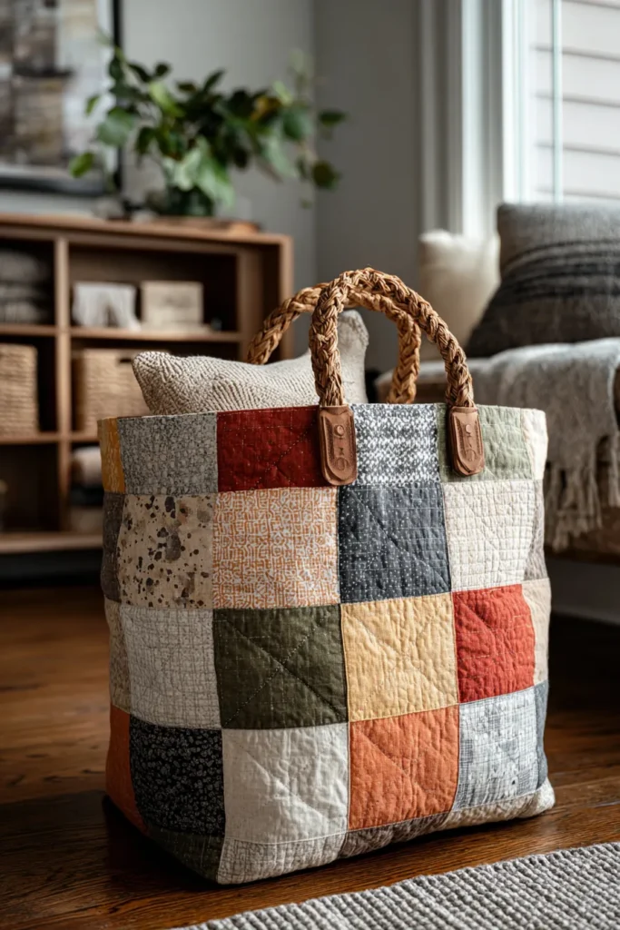 Stylish Modern Nine Patch Laundry Bag Patterns for Functional Decor