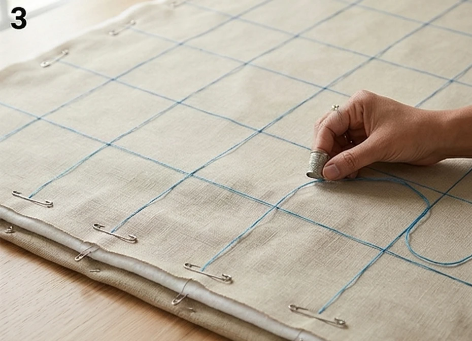 Stylish Running Stitch Nakshi Kantha Sofa Covers Telling Stories of Everyday Rural Life