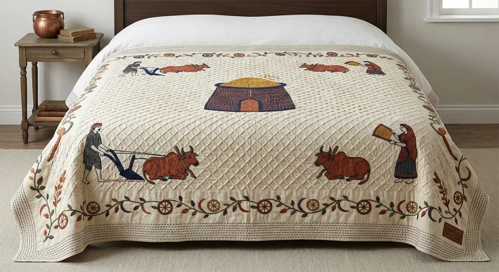 Vintage Heritage Lik or Anarasi Stitch Bedspreads Inspired by Agricultural Life