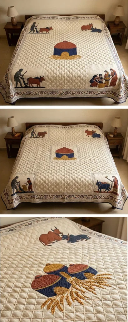 Vintage Heritage Lik or Anarasi Stitch Bedspreads Inspired by Agricultural Life
