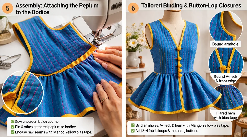 Artisan-Crafted Nakshi Kantha Peplum Tops for a Feminine Silhouette
