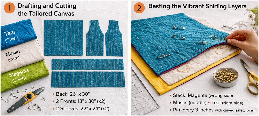 Classic Button-Down Nakshi Kantha Shirts with Lotus Motif Embroidery