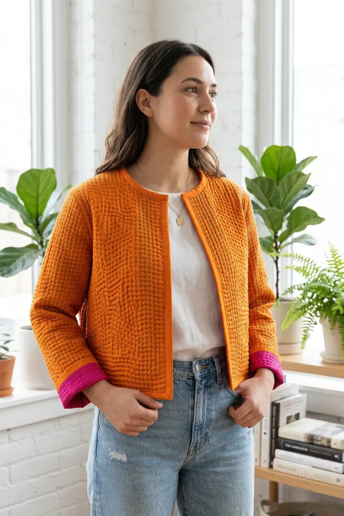 Contemporary Cropped Nakshi Kantha Jackets for Modern Wardrobes