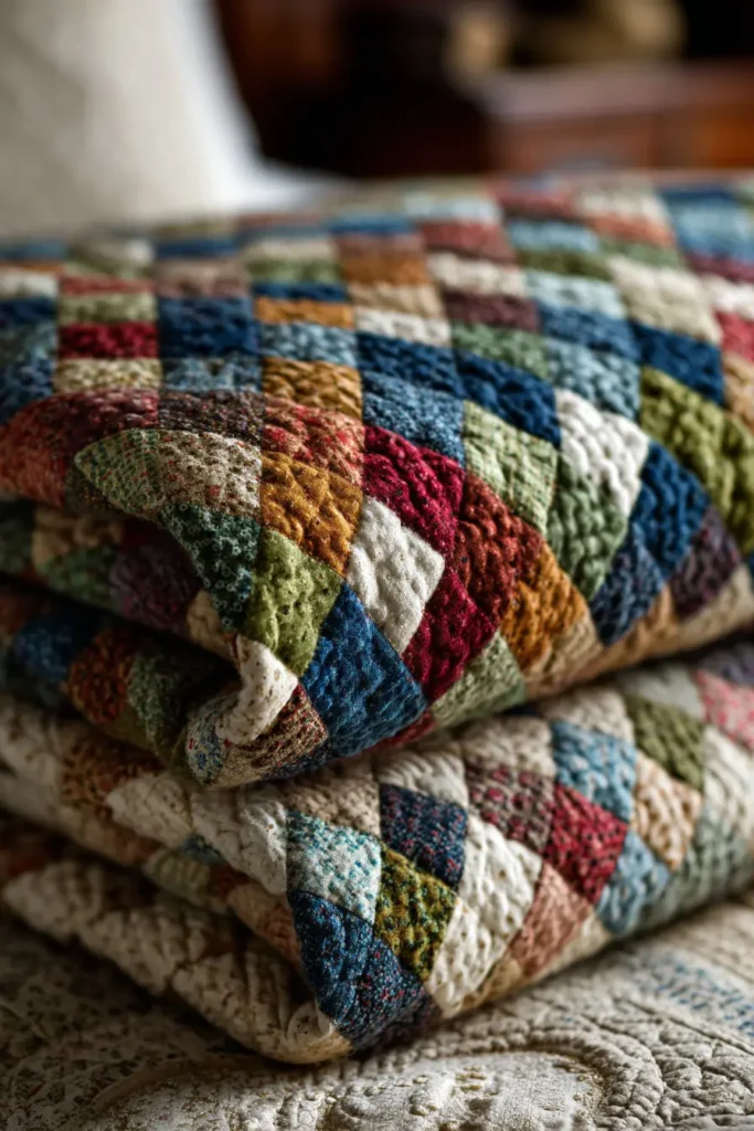 Cozy Scrappy Irish Chain Quilted Throws for Inviting Guest Bedrooms