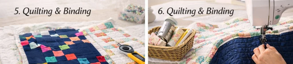 Cozy Scrappy Irish Chain Quilted Throws for Inviting Guest Bedrooms