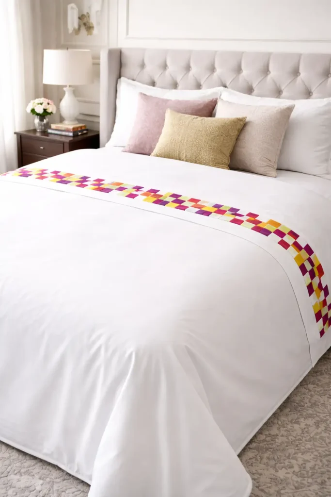 Crisp Irish Chain Bed Sheets for a Subtle, Patterned Sleep Sanctuary