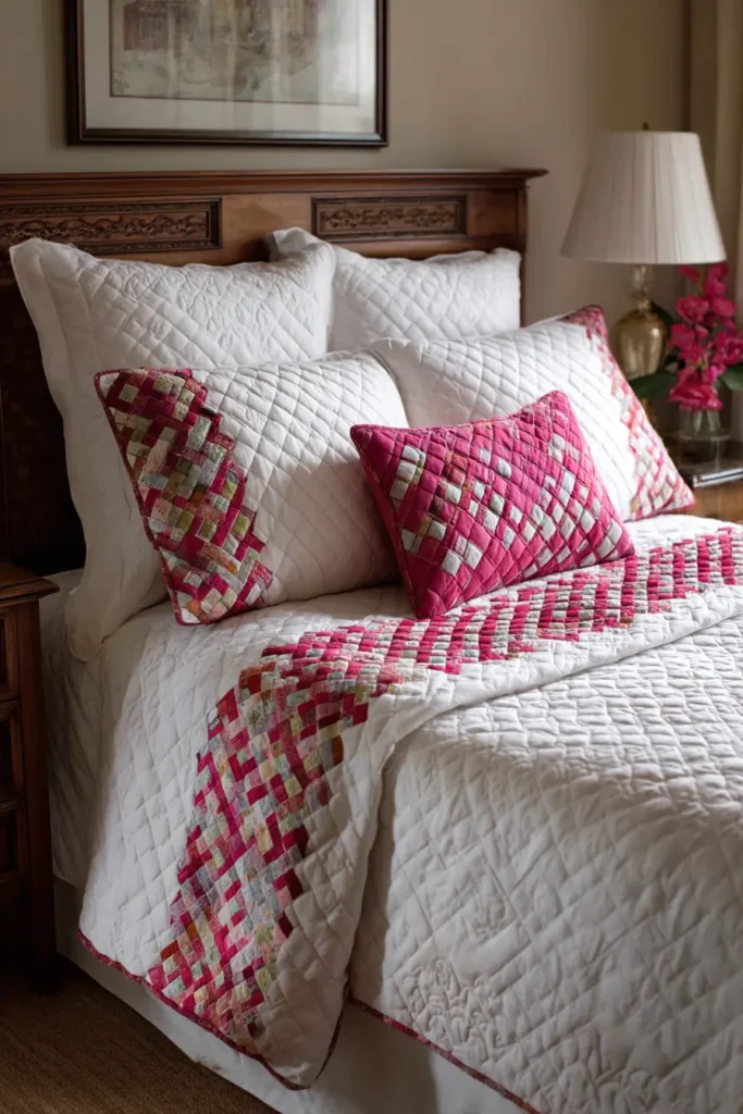 Crisp Irish Chain Bed Sheets for a Subtle, Patterned Sleep Sanctuary