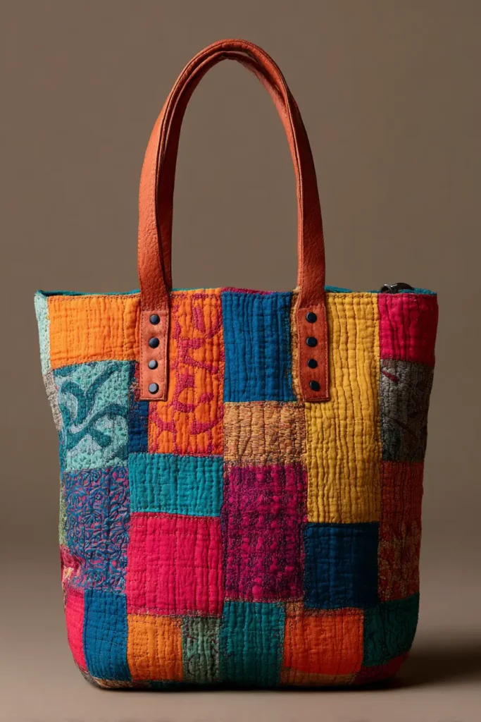 Eco-Friendly Patchwork Nakshi Kantha Shopper Bags for Sustainable Living