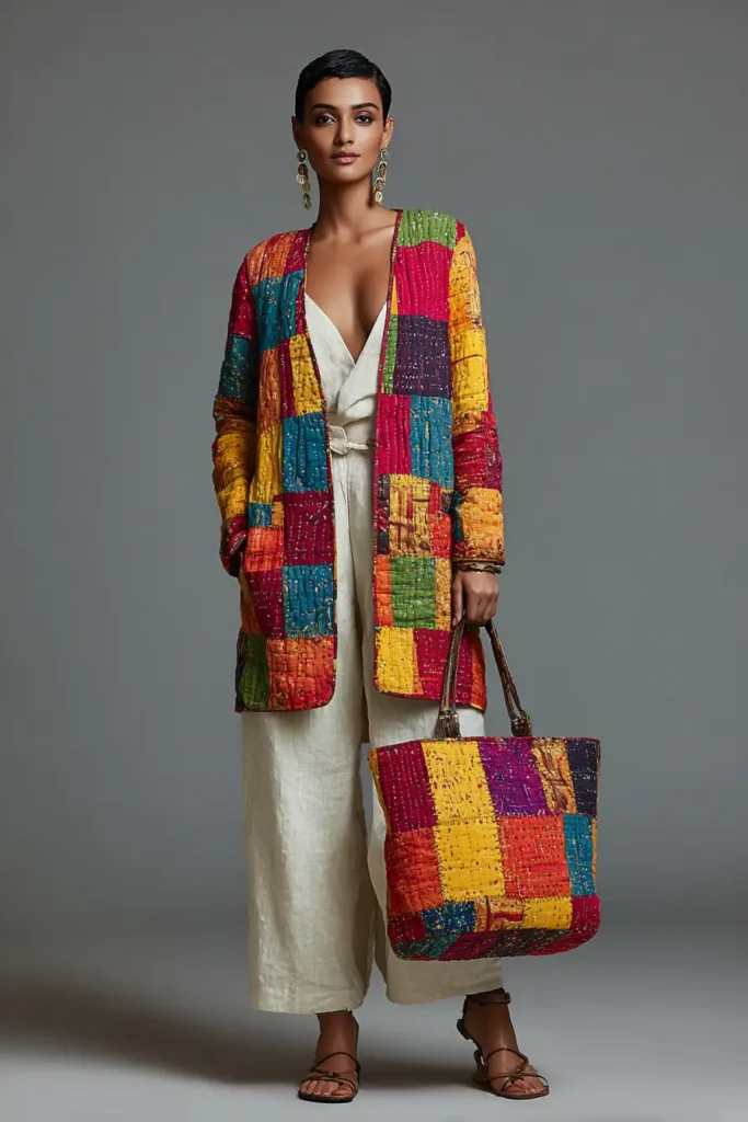Eco-Friendly Patchwork Nakshi Kantha Shopper Bags for Sustainable Living