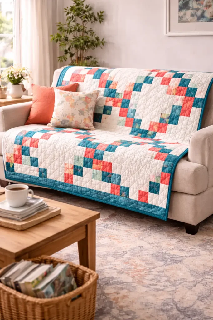 Elegant Irish Chain Couch Throws for Cozy Living Room Evenings