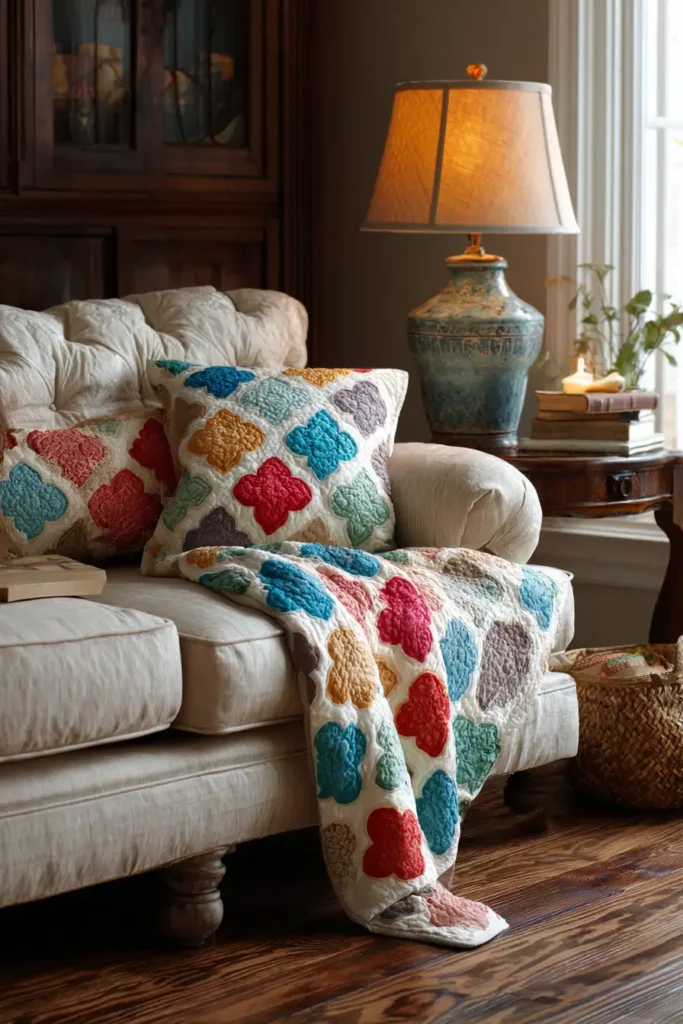 Elegant Irish Chain Couch Throws for Cozy Living Room Evenings