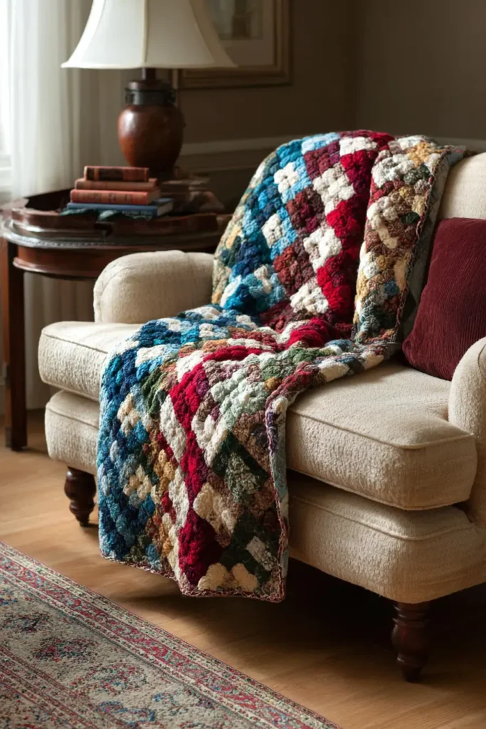 Elegant Irish Chain Couch Throws for Cozy Living Room Evenings