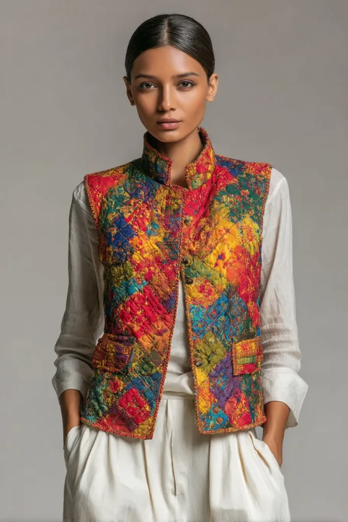 Elegant Tailored Nakshi Kantha Waistcoats for Polished Outfits