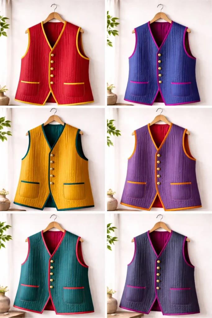 Elegant Tailored Nakshi Kantha Waistcoats for Polished Outfits