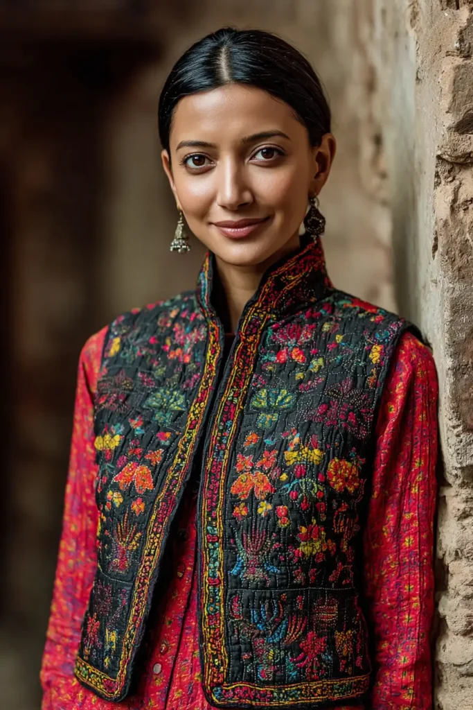 Elegant Tailored Nakshi Kantha Waistcoats for Polished Outfits