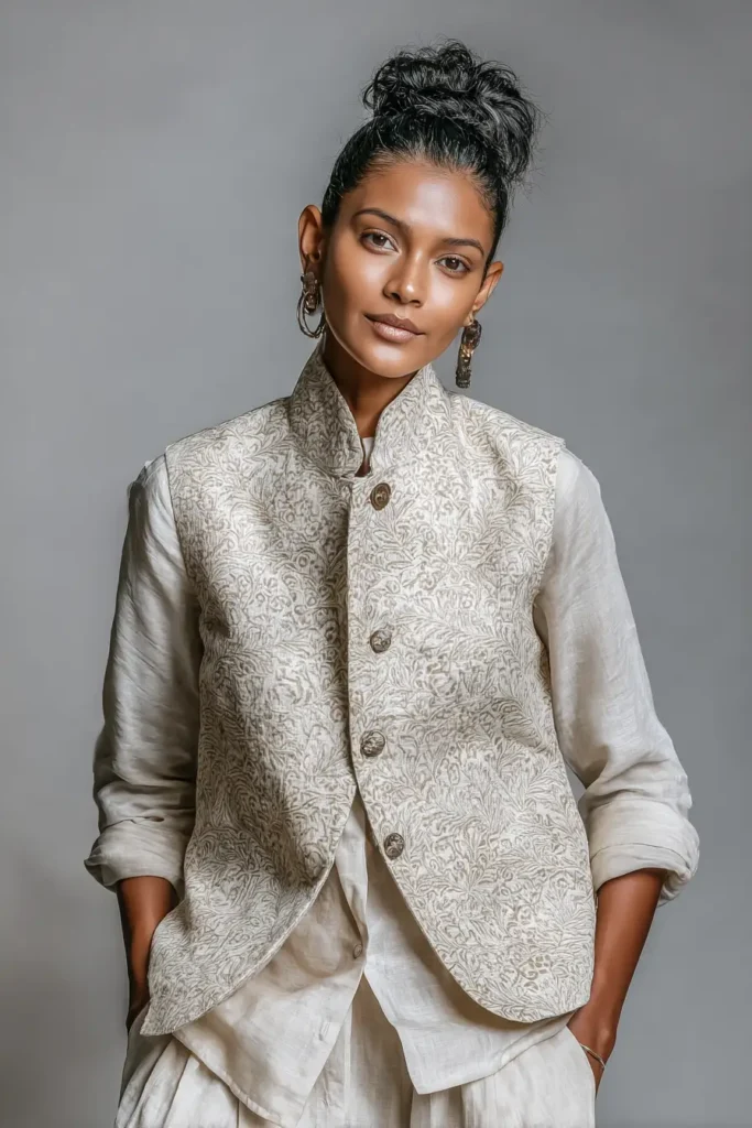 Elegant Tailored Nakshi Kantha Waistcoats for Polished Outfits