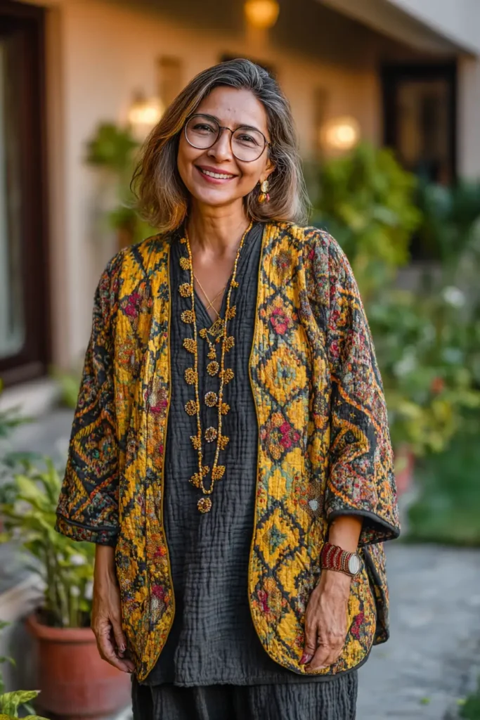 Hand-Embroidered Nakshi Kantha Tunic Tops for Everyday Grace