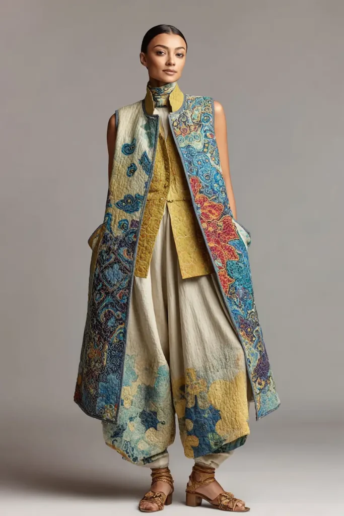 Longline Nakshi Kantha Quilted Jackets for Effortless Elegance
