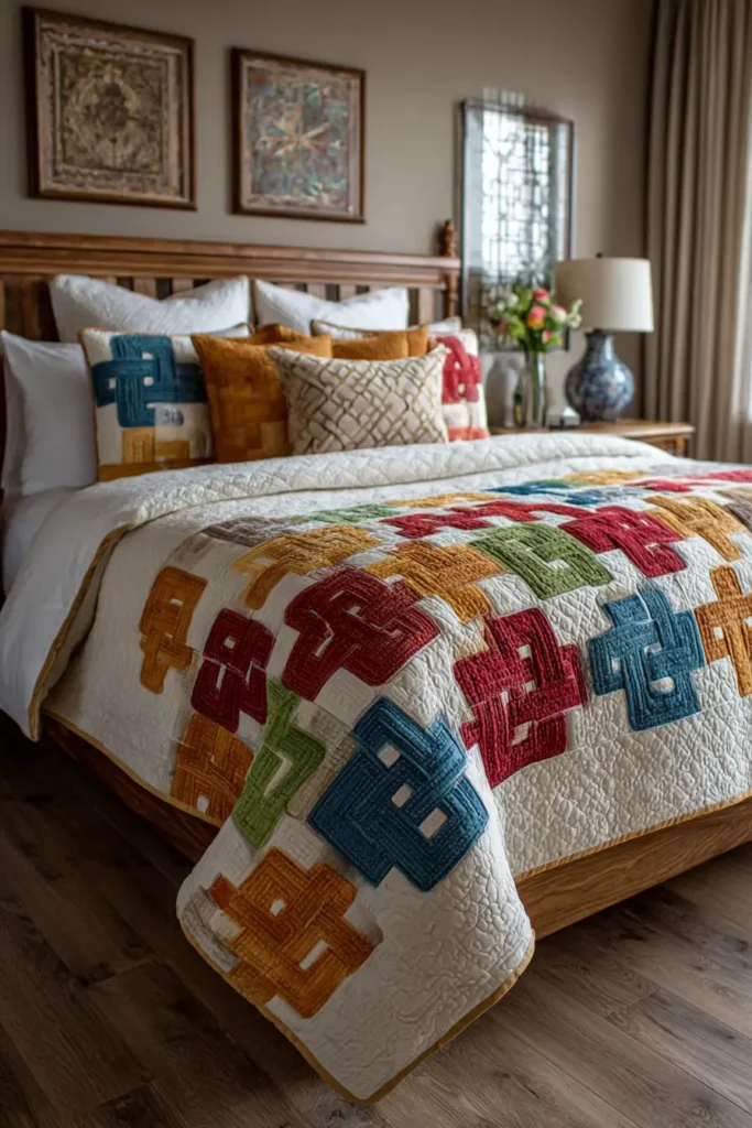 Luxurious Double Irish Chain Bed Quilts for Cozy Master Bedroom Comfort
