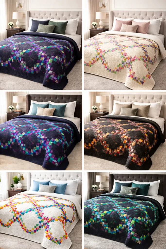 Luxurious Double Irish Chain Bed Quilts for Cozy Master Bedroom Comfort