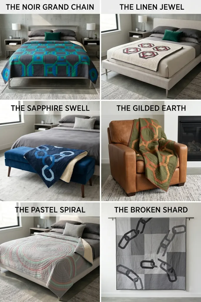 Luxurious Double Irish Chain Bed Quilts for Cozy Master Bedroom Comfort