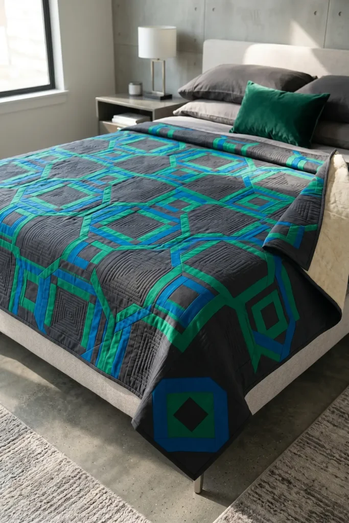 Luxurious Double Irish Chain Bed Quilts for Cozy Master Bedroom Comfort