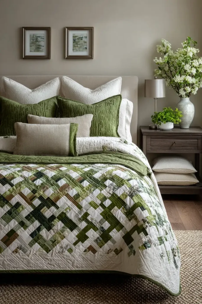Luxurious Double Irish Chain Bed Quilts for Cozy Master Bedroom Comfort