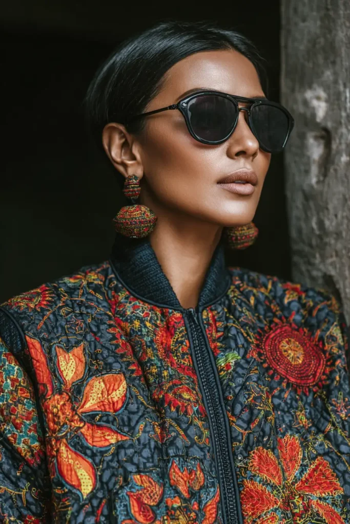 Luxurious Silk Nakshi Kantha Winter Jackets for Cozy Warmth