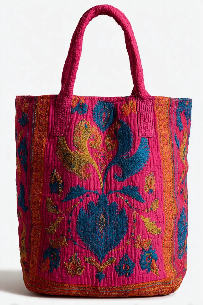 Oversized Nakshi Kantha Tote Bags for Stylish Everyday Carry