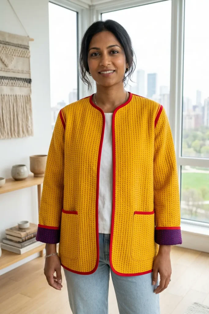 Reversible Nakshi Kantha Quilted Jackets for Versatile Styling