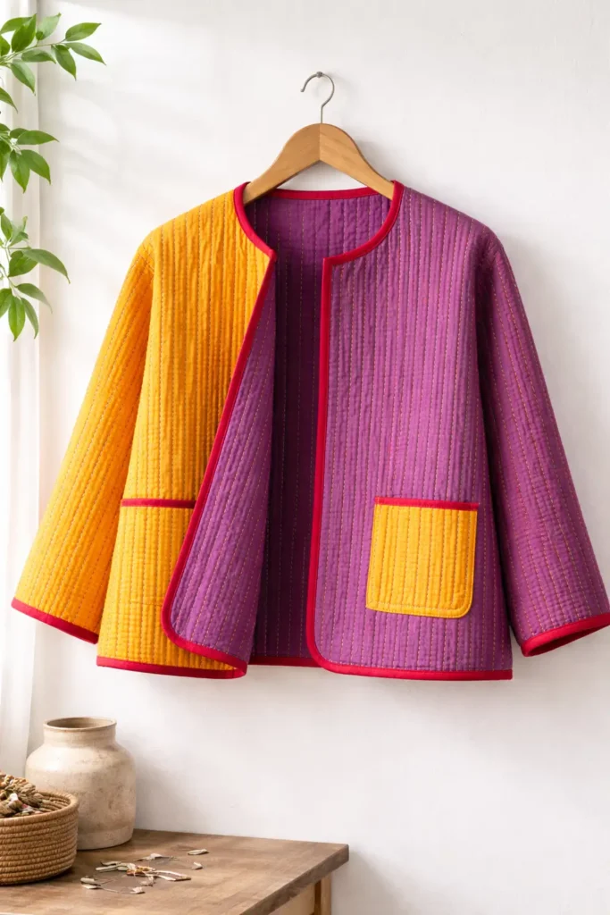 Reversible Nakshi Kantha Quilted Jackets for Versatile Styling